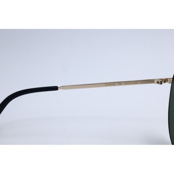 New Authentic Gucci GG 0832S 002 Aviator Gold Sunglasses Gray Lenses 64mm main image 7